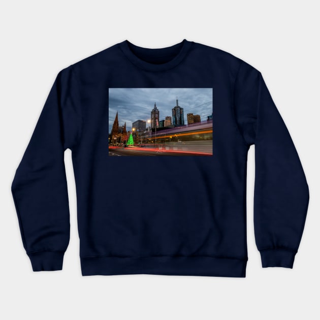 Federation Square Melbourne - Christmas 2018 Crewneck Sweatshirt by VickiWalsh